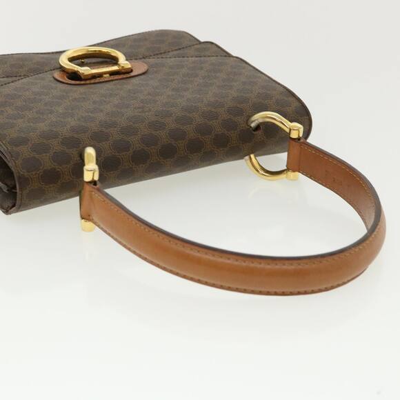 CELINE Macadam Canvas Hand Bag Pvc Leather Brown - Picture 6 of 16